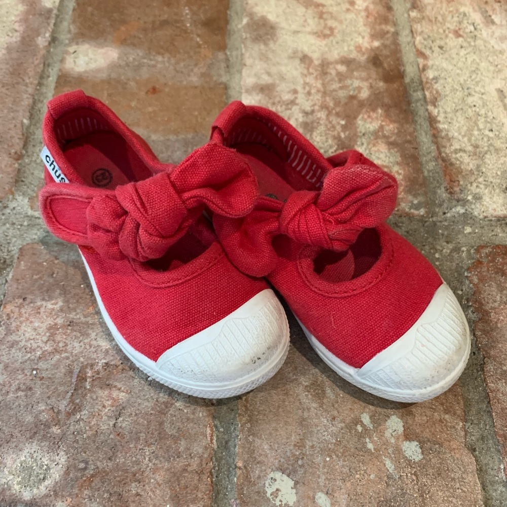 Red Chus shoes with bow